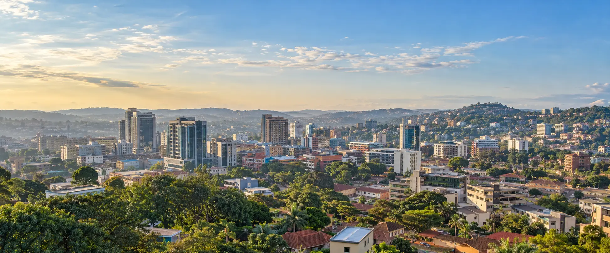 Kampala commercial cityscape